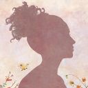 Woman shadow on a pink painting background vector